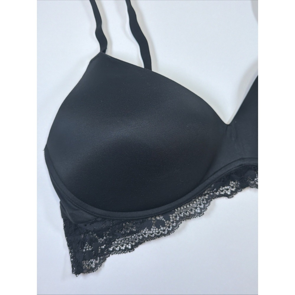Maidenform DM1196 Lift Wireless Bra Lightly Padded Lace Womens 40C Black - Picture 4 of 9